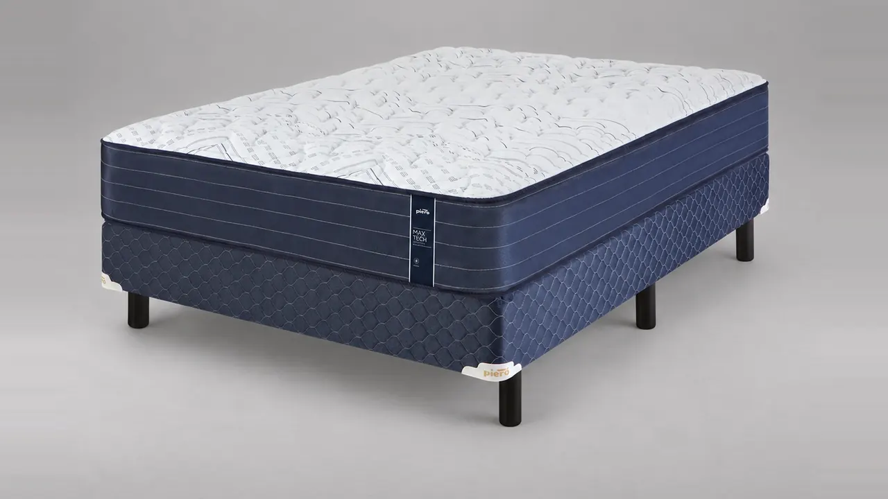Conjunto Max Tech con sommier azul